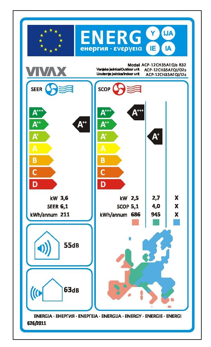 Vivax inverter klima Q Desing 12000 BTU - ACP-12CH35AEQIs R32