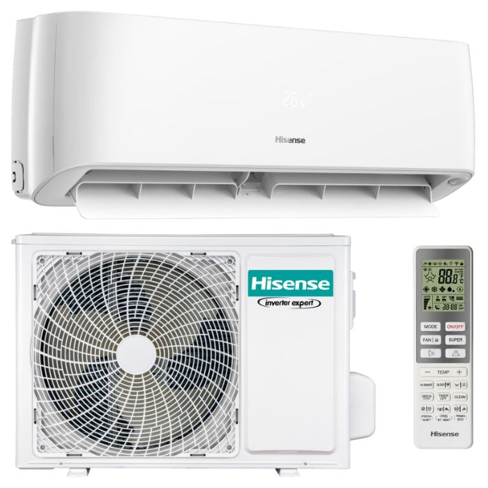Hisense inverter klima 12000 btu Energy Pro. Grejanje i hlađenje A+++. Grejač spoljašnje jedinice, wi-fi, al kontrola. Može grejati i hladiti do 60 kvadratnih metara. 